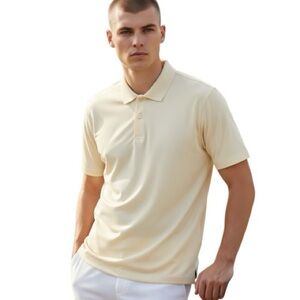 Lululemon Classic Cotton Pique Polo Shirt Light Yellow Cream Sz XL Golf Preppy